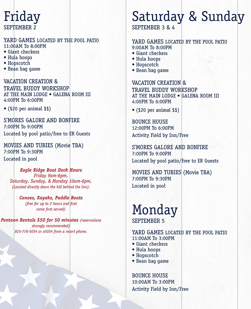Labor Day Weekend at Eagle Ridge • Galena Events, Live Music & More