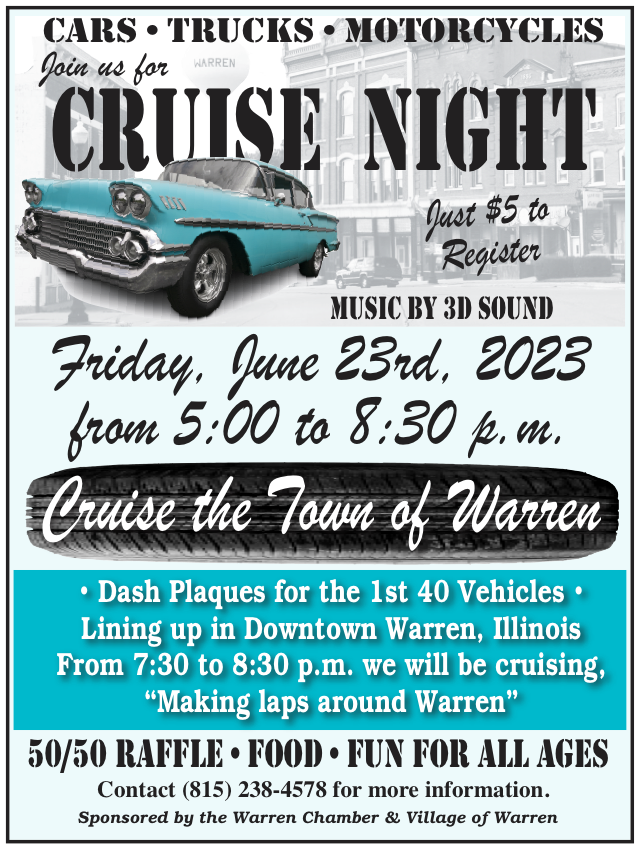 Warren Cruise Night • What to Do in Galena IL, Live Music, Shows & Events