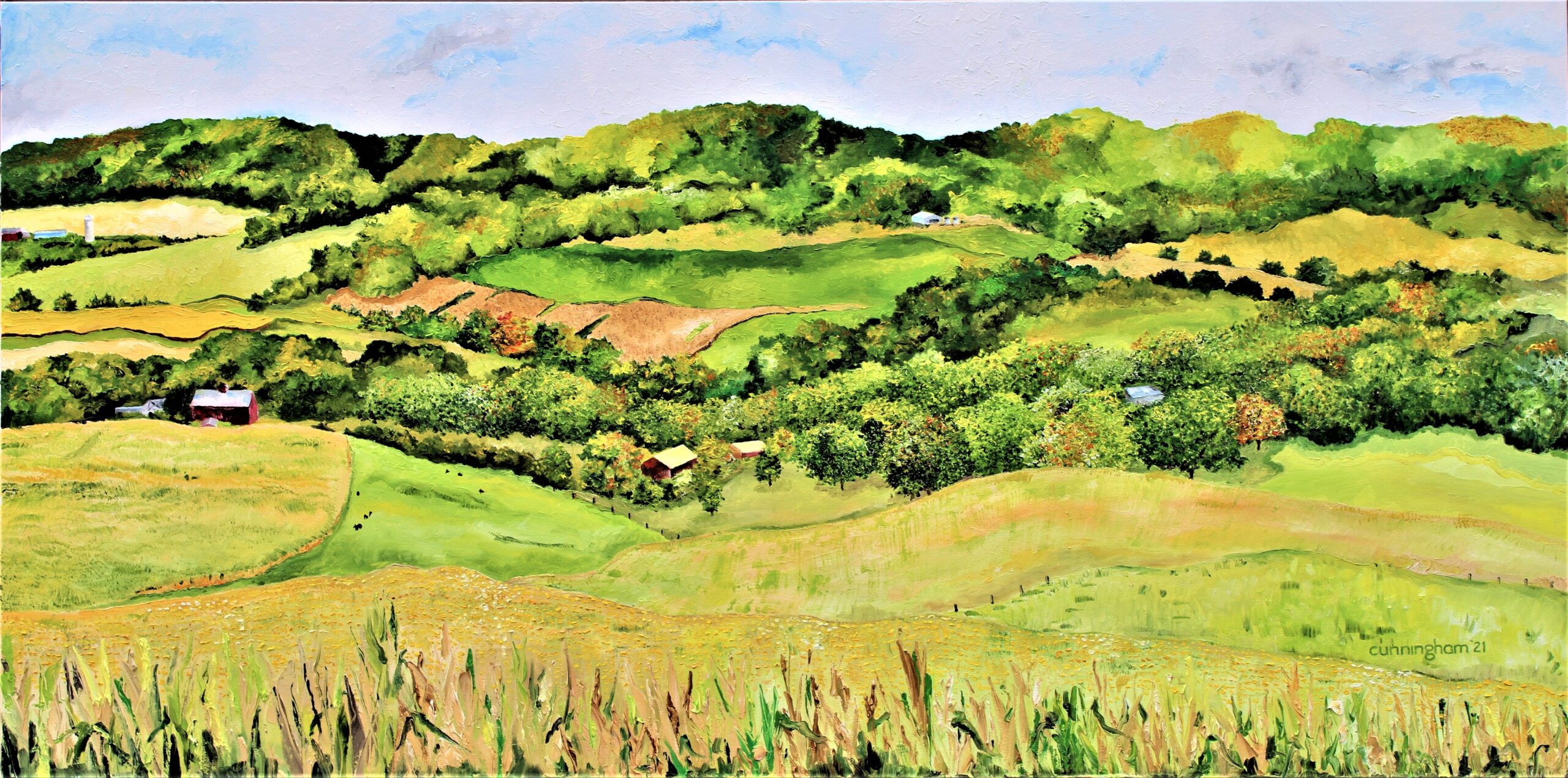 31 Wienan s Farm From Cogan Lane 10 21 24 X 48 Inches Oil On Primed 31-wienan-s-farm-from-cogan-lane-10-21-24-x-48-inches-oil-on-primed